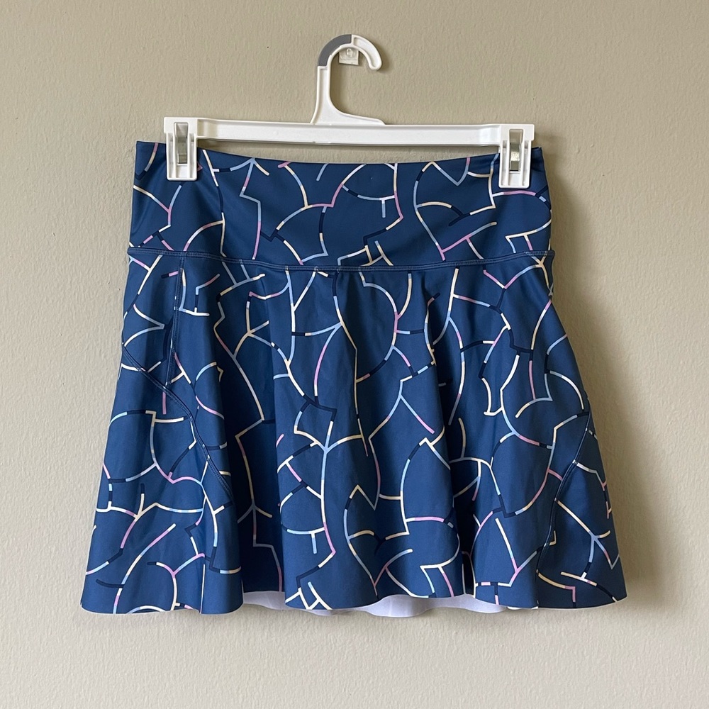 Athleta Ace Printed Tennis Skort Blue Size Medium